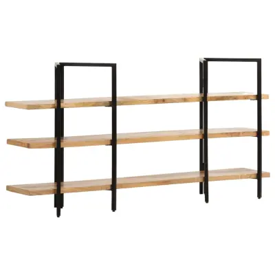 vidaXL Knjižna omara 3-nadstropna 160x31x80 cm trden mangov les