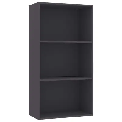vidaXL Knjižna omara 3-nadstropna siva 60x30x114 cm iverna plošča