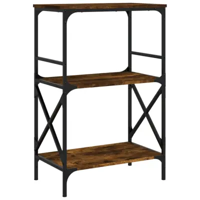 vidaXL Knjižna omara 3-nadstropna dim. hrast 59x35x90,5 cm inž. les