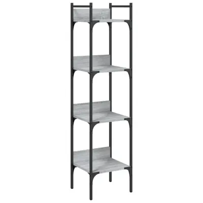 vidaXL Knjižna polica 4-nadstropna siva sonoma 35x30x138,5 cm