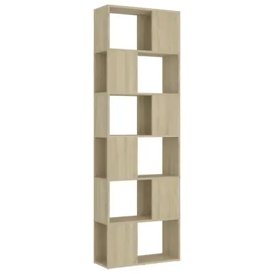 vidaXL Knjižna omara za razdelitev prostora sonoma hrast 60x24x186 cm