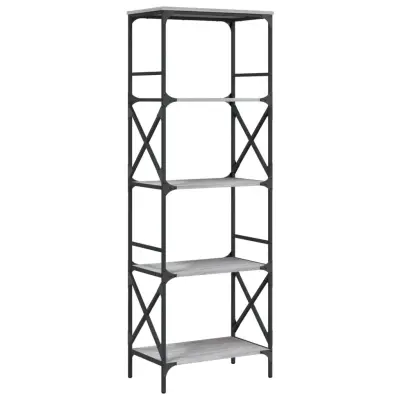 vidaXL Knjižna omara 5-nadstropna siva sonoma 59x35x171 cm inž. les