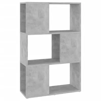 vidaXL Knjižna omara za razdelitev prostora betonsko siva 60x24x94 cm
