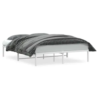 vidaXL Kovinski posteljni okvir bel 160x200 cm