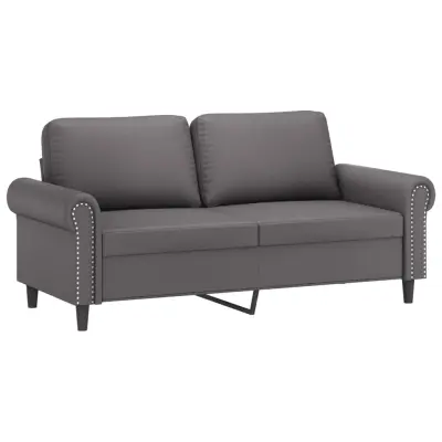 vidaXL Dvosed siv 140 cm umetno usnje
