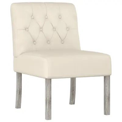 vidaXL Oblazinjen stol laneno platno z gumbi