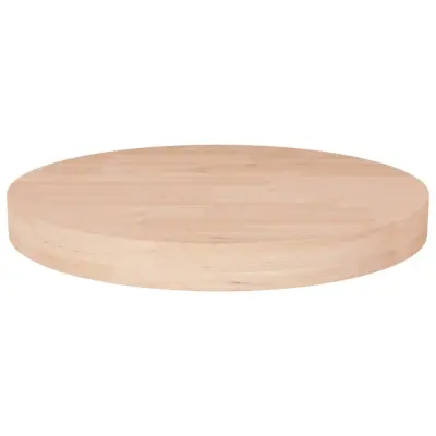 vidaXL Okrogla mizna plošča Ø40x4 cm neobdelana trdna hrastovina