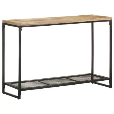vidaXL Konzolna mizica 110x35x75 cm trden mangov les