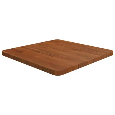 vidaXL Kvadratna mizna plošča tem. rjava 50x50x2,5 cm trdna hrastovina