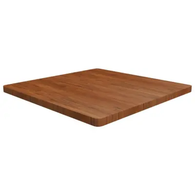vidaXL Kvadratna mizna plošča temno rjava 90x90x4 cm trdna hrastovina