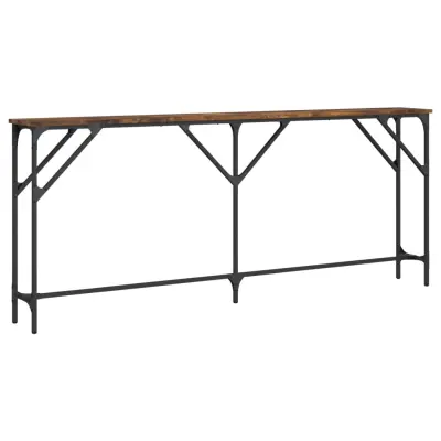 vidaXL Konzolna mizica dimljen hrast 180x23x75 cm inženirski les