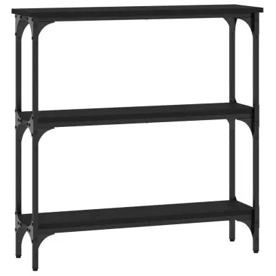 vidaXL Konzolna mizica črna 75x22,5x75 cm inženirski les