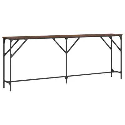 vidaXL Konzolna mizica rjav hrast 200x29x75 cm inženirski les