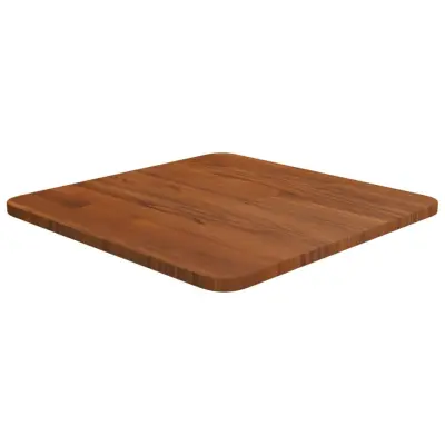 vidaXL Kvadratna mizna plošča tem. rjava 40x40x1,5 cm trdna hrastovina