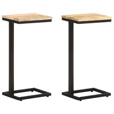 vidaXL Stranske mizice 2 kosa 31,5x24,5x64,5 cm robusten mangov les