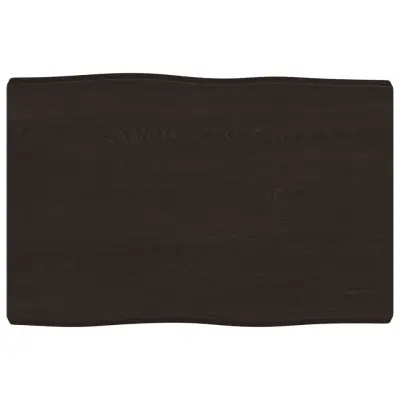 vidaXL Mizna plošča temno rjava 60x40x(2-4) cm obdelan les naraven rob
