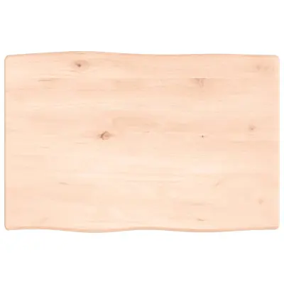 vidaXL Mizna plošča 60x40x2 cm neobdelana trdna hrastovina naraven rob