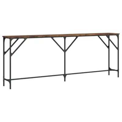 vidaXL Konzolna mizica dimljen hrast 200x29x75 cm inženirski les