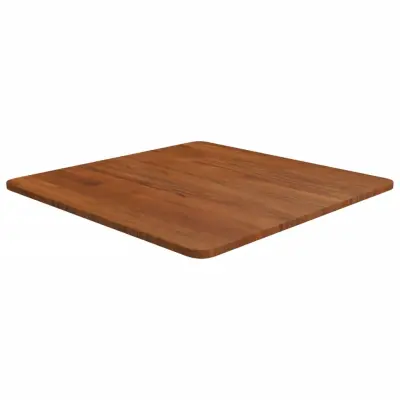 vidaXL Kvadratna mizna plošča tem. rjava 60x60x1,5 cm trdna hrastovina