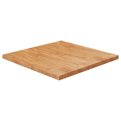 vidaXL Kvadratna mizna plošča svetlo rjava 90x90x4 cm trdna hrastovina