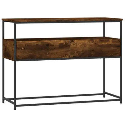 vidaXL Konzolna mizica dimljen hrast 100x40x75 cm inženirski les