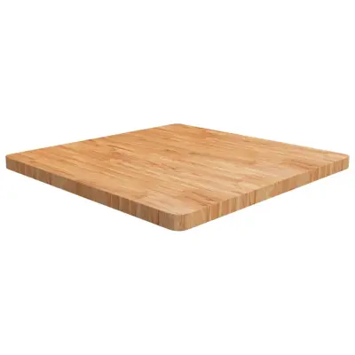 vidaXL Kvadratna mizna plošča svetlo rjava 80x80x4 cm trdna hrastovina