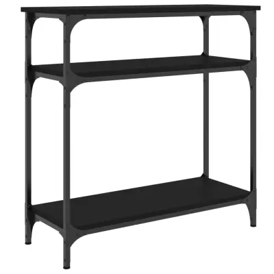 vidaXL Konzolna mizica črna 75x29x75 cm inženirski les