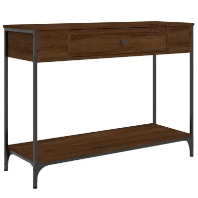 vidaXL Konzolna mizica rjav hrast 100x34,5x75 cm inženirski les