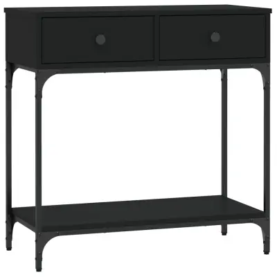 vidaXL Konzolna mizica črna 75x34,5x75 cm inženirski les