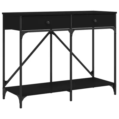 vidaXL Konzolna mizica črna 100x39x78,5 cm inženirski les