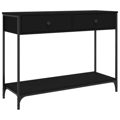 vidaXL Konzolna mizica črna 100x34,5x75 cm inženirski les