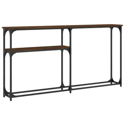 vidaXL Konzolna mizica rjav hrast 145x22,5x75 cm inženirski les