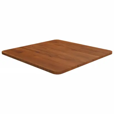 vidaXL Kvadratna mizna plošča tem. rjava 50x50x1,5 cm trdna hrastovina