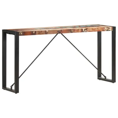 vidaXL Konzolna mizica 150x35x76 cm trden predelan les