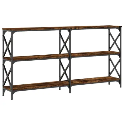 vidaXL Konzolna mizica dimljen hrast 156x28x80,5 cm inženirski les