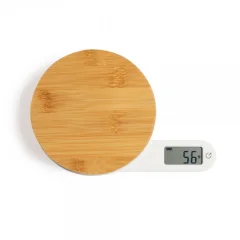 Kuhinjska tehtnica Dynamo brezbaterijska eko LCD okrogla Bambus