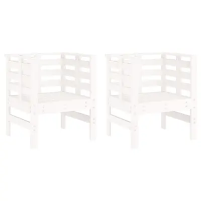 vidaXL Vrtni stol 2 kosa bele barve 61,5x53x71 cm trdna borovina