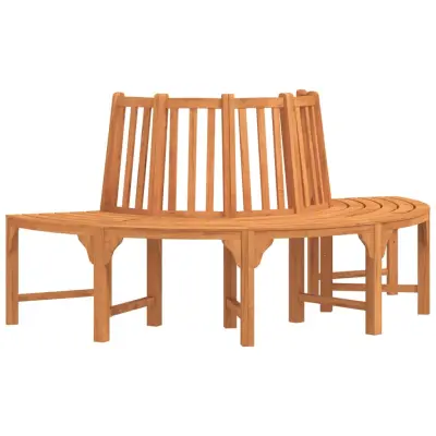vidaXL Polkrožna klop za okrog drevesa Ø208 cm trden evkaliptusov les