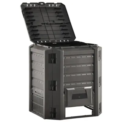 vidaXL Vrtni kompostnik črn 380 L