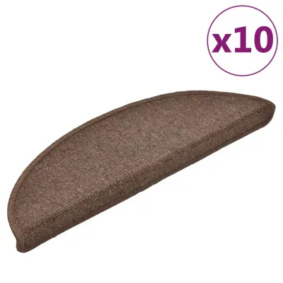 vidaXL Preproge za stopnice 10 kosov 56x17x3 cm kavno rjave