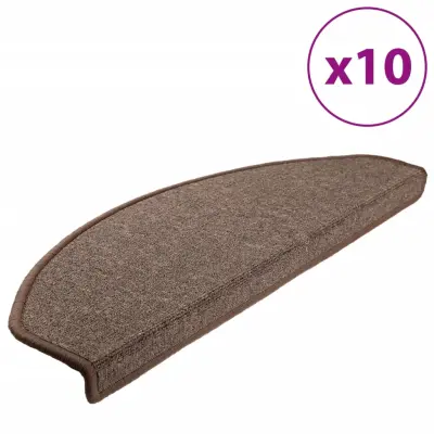 vidaXL Preproge za stopnice 10 kosov 65x24x4 cm kavno rjave
