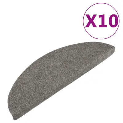 vidaXL Samolepilne preproge za stopnice 10 kosov sive 65x22,5x3,5 cm