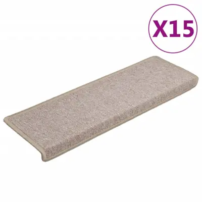 vidaXL Preproge za stopnice 15 kosov 65x21x4 cm taupe