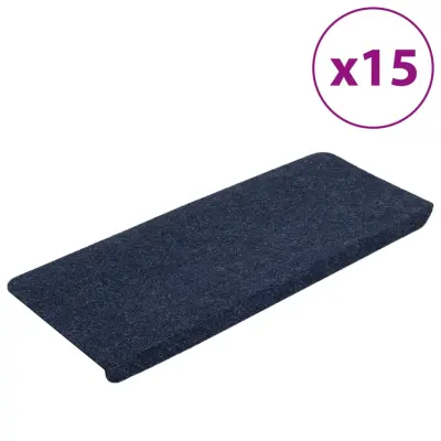 vidaXL Samolepilne preproge za stopnice 15 kosov 65x24,5x3,5 cm modre