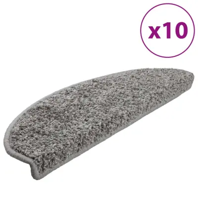 vidaXL Preproge za stopnice 10 kosov 65x21x4 cm sive