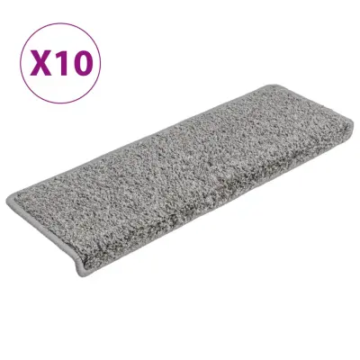 vidaXL Preproge za stopnice 10 kosov 65x21x4 cm sive