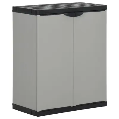 vidaXL Vrtna omara za odpadke siva in črna 68x40x85 cm PP