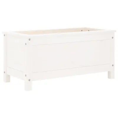 vidaXL Vrtno cvetlično korito belo 82,5x40x39 cm trdna borovina