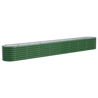 vidaXL Visoka greda iz prašno premazanega jekla 332x40x36 cm zelena