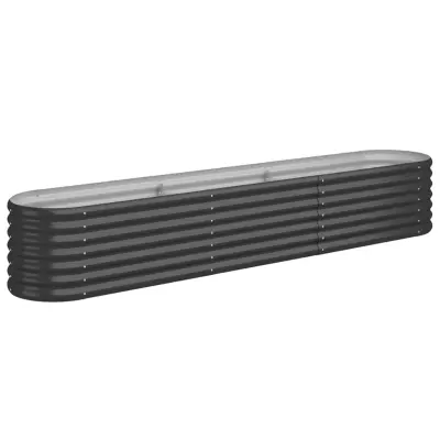 vidaXL Visoka greda iz prašno premazanega jekla 224x40x36 cm antracit